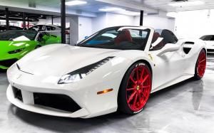 Ferrari 488 Spider on Red Forgiato Wheels (TEC 2.4) 2019 года